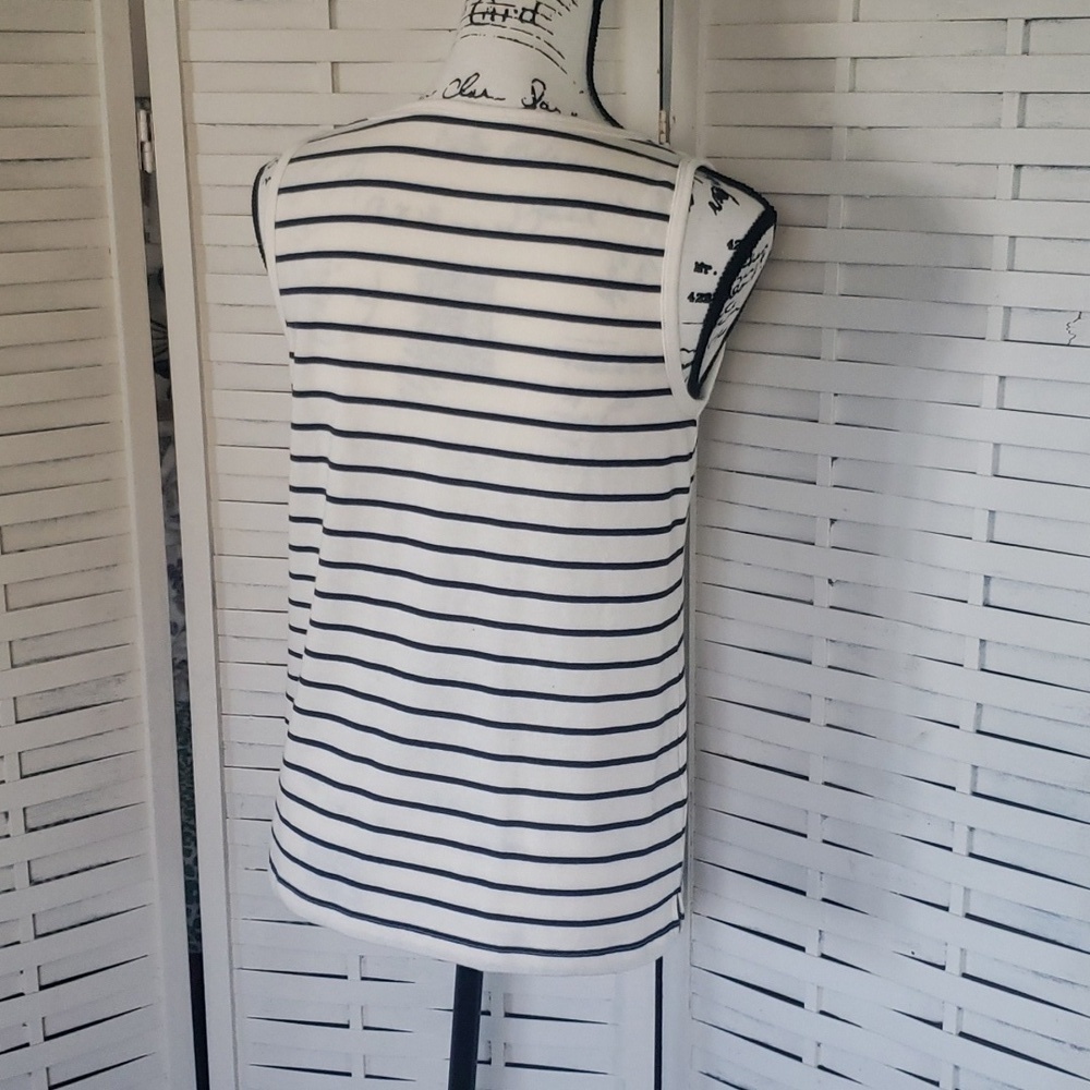 Madewell new white and blue striped sleeveless shirt size S - Picture 3 of 5